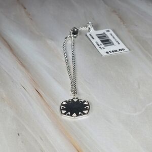 NWT Kendra Scott Davie Sterling Silver Chain Bracelet in White Topaz